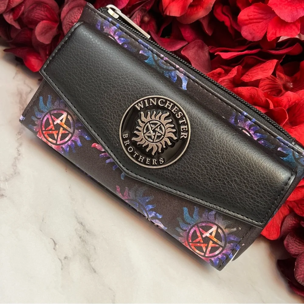 Supernatural Black and Purple Pentagram Clutch Wallet - Picture 4 of 15